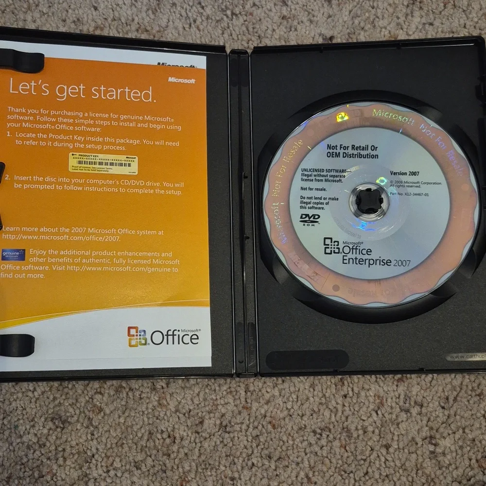 Microsoft Office Enterprise 2007 Home Use plus Product Key Word PowerPoint Excel
